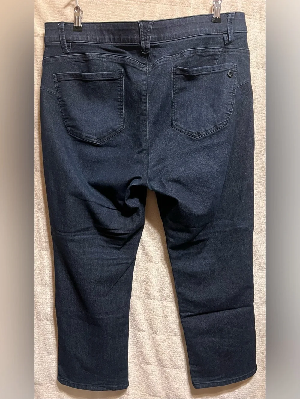 Democracy “Ab”Solution Dark Wash Petite Straight Slim Jeans 18P Stretch Denim - Picture 2 of 5